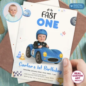 Personalized Fast One Party Invitation- Delivered in 24h