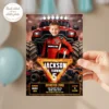 Flame Monster Truck Invitation | Fire Big Wheels Party Invite 4 Flame Monster Truck Invitation | Fire Big Wheels Party Invite