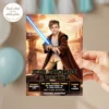 Jedi Apprentice Invitation | Personalized Jedi Birthday Photo Invite 5 Galactic Warrior Apprentice Invitation | Personalized Space Warrior Birthday Photo Invite