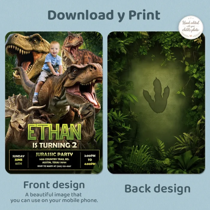 Tyrannosaurus Rex Invitation | Custom T-Rex Birthday Invite
