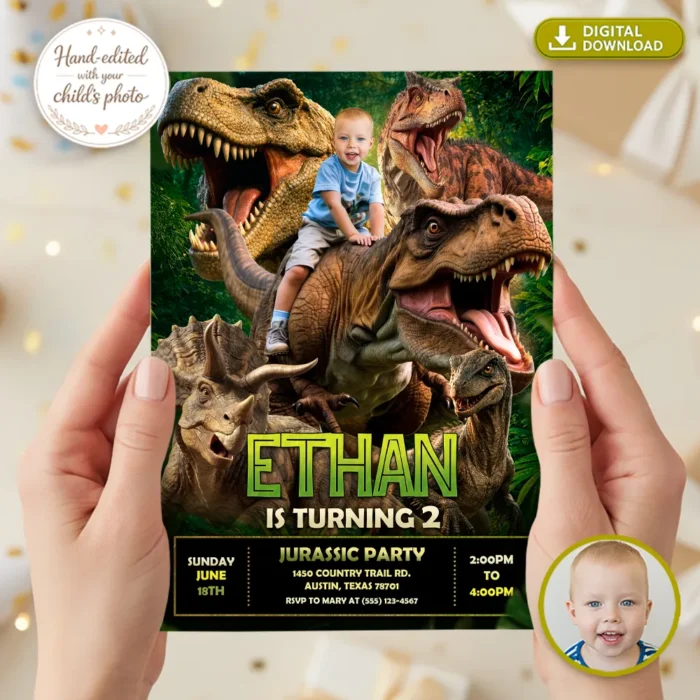 Tyrannosaurus Rex Invitation | Custom T-Rex Birthday Invite
