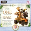 Wild One Jeep Birthday Invitation | Custom Baby Driver Jungle Invite 2 Wild One Jeep Birthday Invitation | Custom Baby Jungle Party