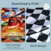 Hot Wheels Birthday Photo Invitation | Hot Wheels Photo Invite 5 Custom Race Car Birthday Photo Invitation | Turbo Stunt Track Photo Invite