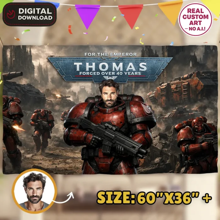 Blood Angels Birthday Banner | Personalized Space Marine Party Deco