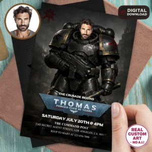 Chaos Space Marines Birthday Invite | Chaos Space Marines Photo Invitation