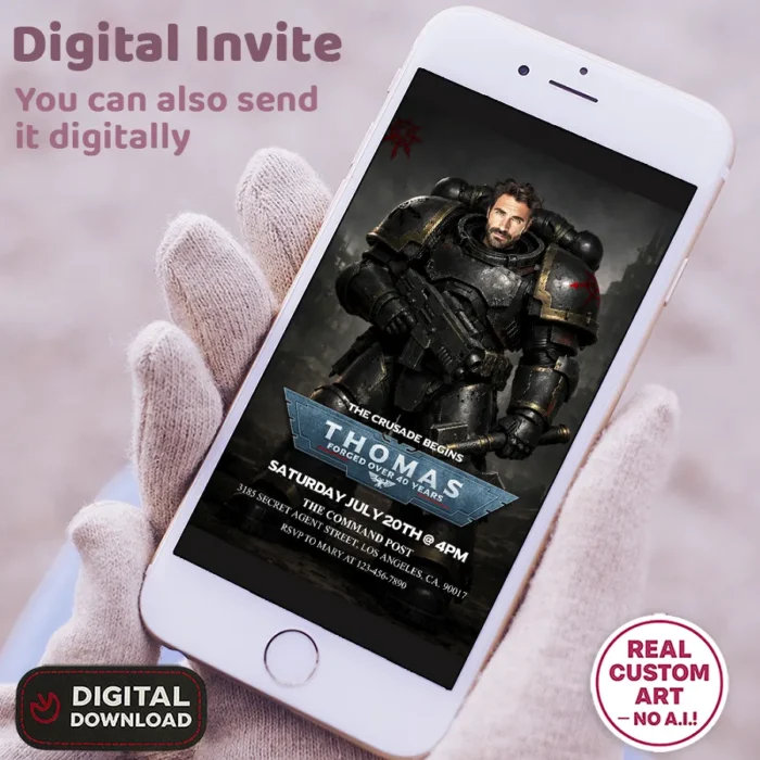 Chaos Space Marines Birthday Invite | Chaos Space Marines Photo Invitation