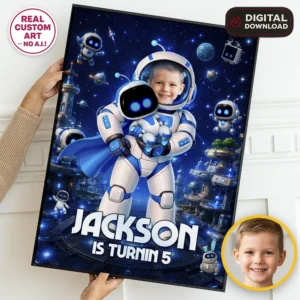 Astro Bot Party Welcome Sign | Custom Astro Bot Birthday Decoration