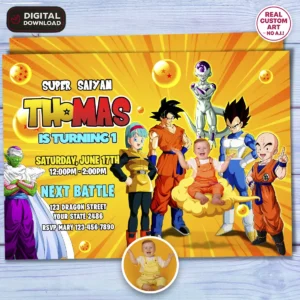 Dragon Ball Baby Party Invite | Personalized 1st or 2nd Invitation