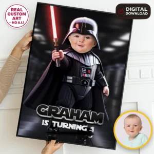 Baby Darth Vader Welcome Sign | Star Wars Digital Party Sign