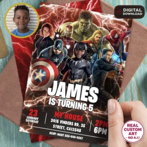 Custom Black Panther Invite | Personalized Avengers Invitation