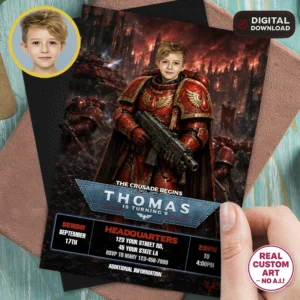 Blood Angels Party Invitation | Space Marine Birthday Invite
