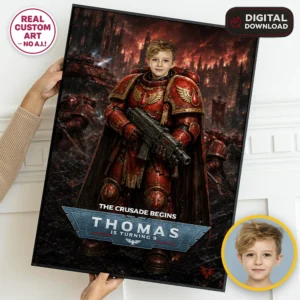 Blood Angels Party Welcome Sign | Personalized Space Marine Birthday Poster