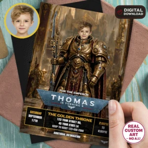 Custodes Birthday Invitation | Warhammer 40K Photo Invite