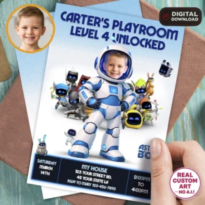 Astro Bot Party Invitation | Astro Bot Birthday Invite