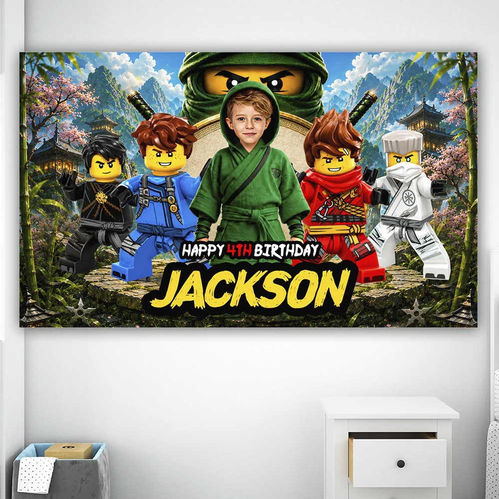 Lloyd Ninjago Birthday Banner | LEGO Ninjago Birthday Decoration 3 Lloyd Ninjago Birthday Banner | LEGO Ninjago Birthday Decoration