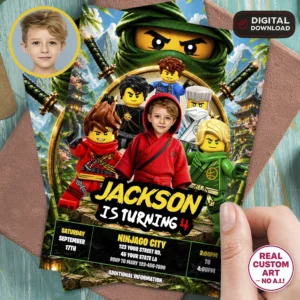 Lego Ninjago Birthday Invitation | Lego Ninjago Kai Pary Invite