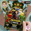 LEGO Ninjago Party Invitation | LEGO Ninjago Cole Birthday Invite 2 Lego Ninjago Party Invitation | Custom Lego Ninjago Photo Invite