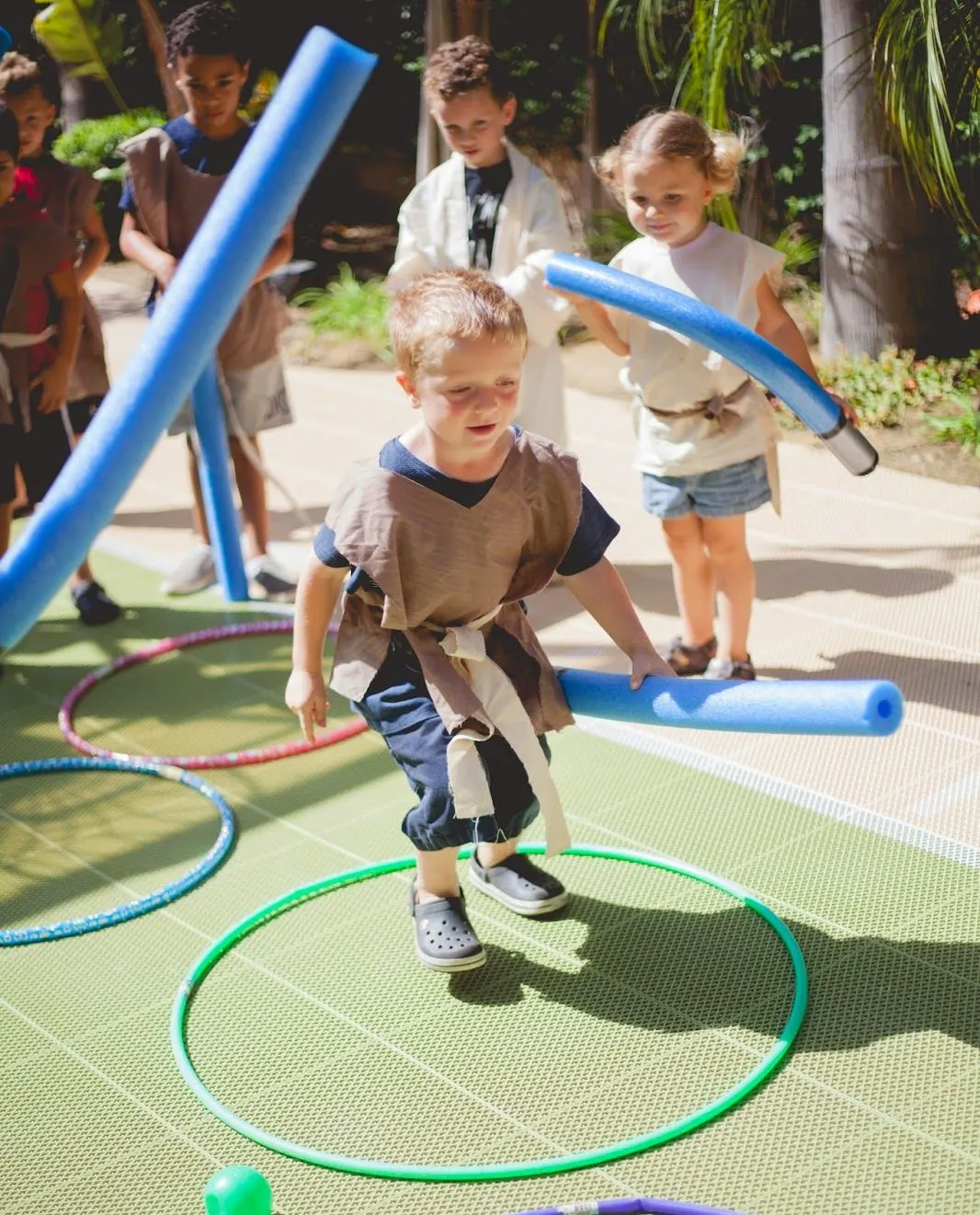 Jedi training obstacle course and Star Wars party games for toddlers