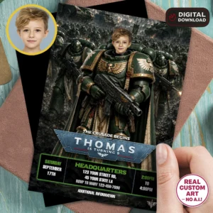 Dark Angels Party Invite | Space Marine Photo Invitation