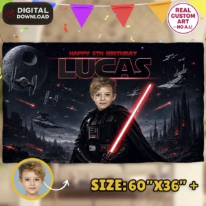 Darth Vader Photo Banner | Star Wars Birthday Backdrop