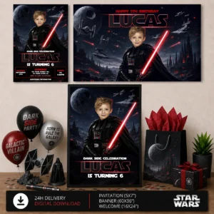 Darth Vader Party Bundle | Invitation, Banner and Welcome Sign