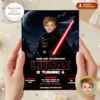 Darth Vader Birthday Invitation | Red Lightsaber Photo Invite 3 Darth Vader Birthday Invitation | Star Wars Birthday Invite