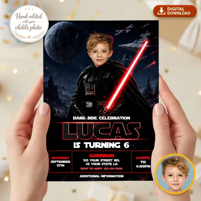 Darth Vader Birthday Invitation | Star Wars Birthday Invite