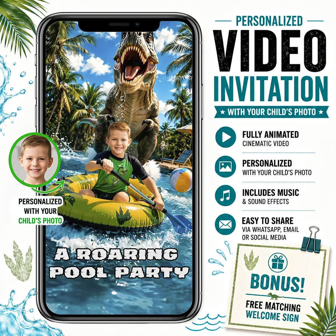 Photo and birthday details being prepared for a personalized video invitation