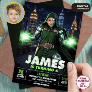 Doctor Doom Party Invitation | Doctor Doom Photo Invite