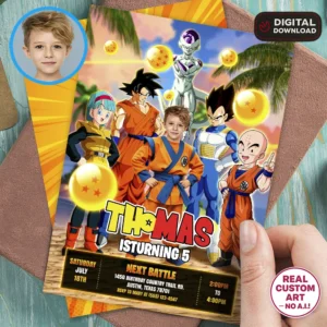 Goku Birthday Invitation | Dragon Ball Photo Invitation