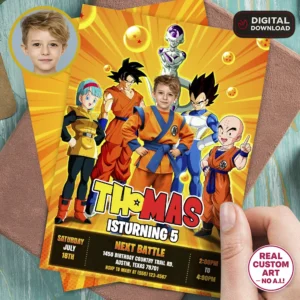 Dragon Ball Photo Invitation | Custom Goku Birthday Invitation