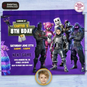 Custom Fortnite Invitation | Custom Battle Royale Birthday Invite