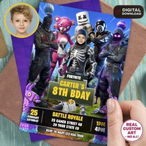 Fortnite Photo Invitation | Custom Battle Royale Birthday Invite
