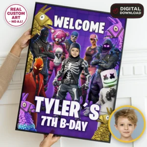 Fortnite Welcome Sign | Personalized Fortnite Party Poster