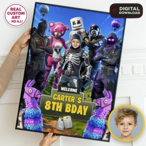 Fortnite Party Welcome Sign | Personalized Fortnite Birthday Poster