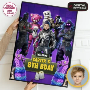 Fortnite Birthday Welcome Sign | Personalized Fortnite Party Poster