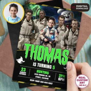 Ghostbusters Photo Invitation | Ghostbusters Birthday Invite