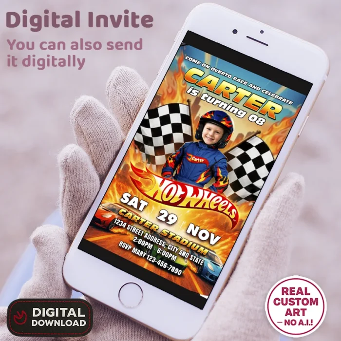 Hot Wheels Invitation | Hot Wheels Birthday Invite