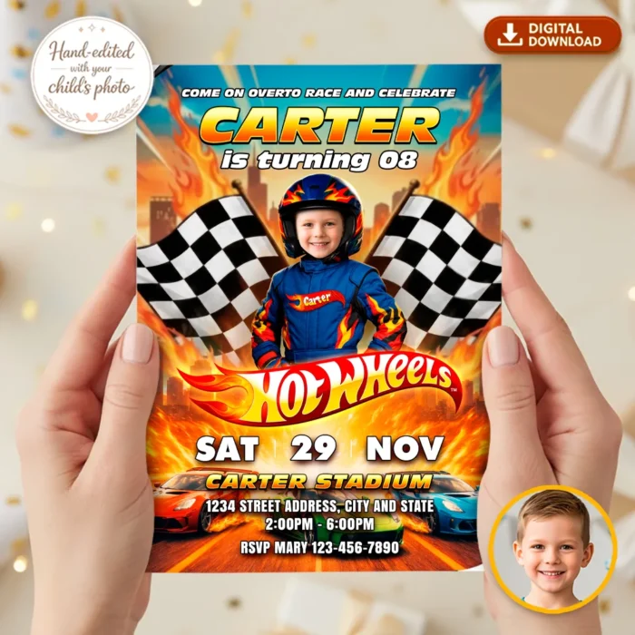 Hot Wheels Invitation | Hot Wheels Birthday Invite