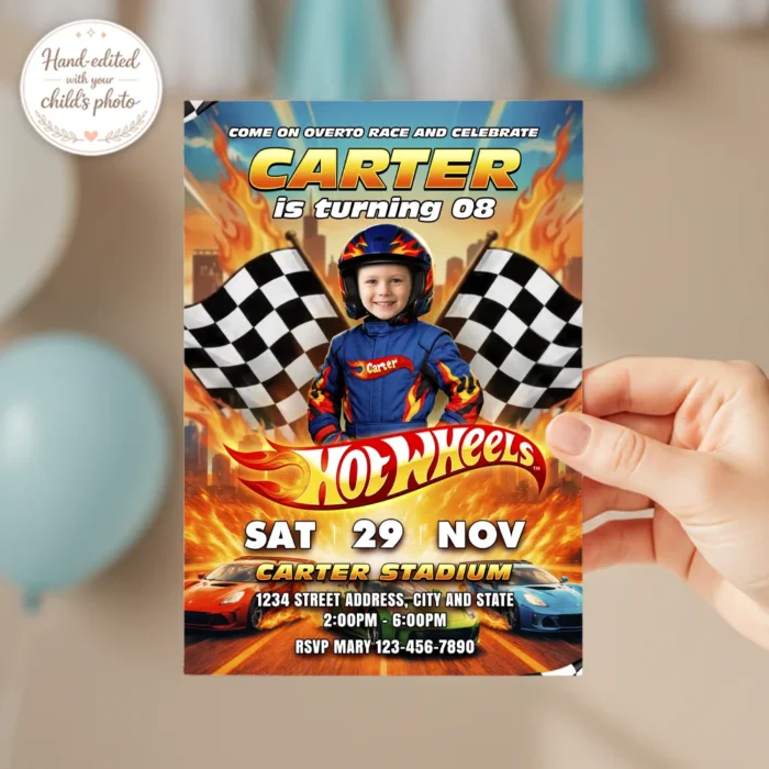 Hot Wheels Invitation | Hot Wheels Birthday Invite
