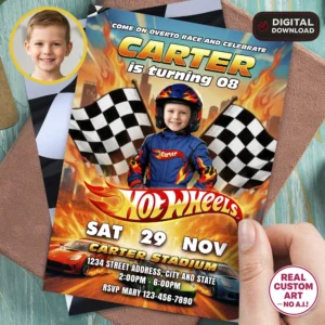 Hot Wheels Invitation | Hot Wheels Birthday Invite
