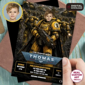 Imperial Fists Party Invite | Warhammer 40K Photo Invitation