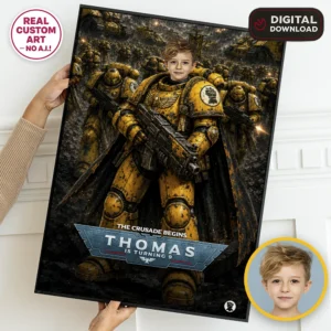 Imperial Fists Welcome Sign | Custom Space Marine Birthday Poster