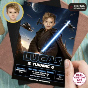 Star Wars Jedi Invitation | Personalized Jedi Birthday Invite