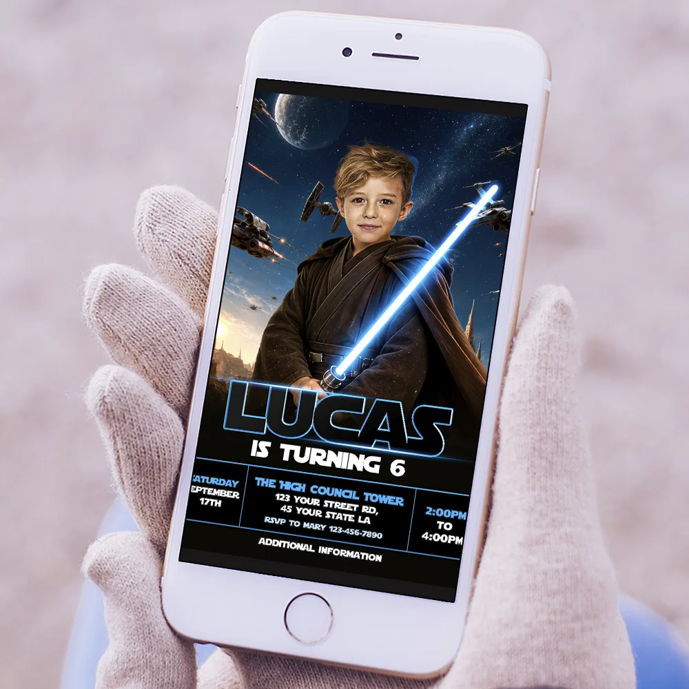 Star Wars Jedi Invitation | Personalized Jedi Birthday Invite 5 Star Wars Jedi Invitation | Personalized Jedi Birthday Invite