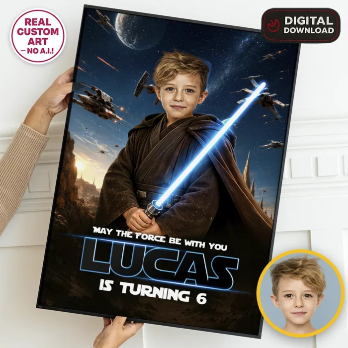 Custom Jedi Welcome Sign | Star Wars Birthday Party Poster 1 Custom Jedi Welcome Sign | Star Wars Birthday Party Poster