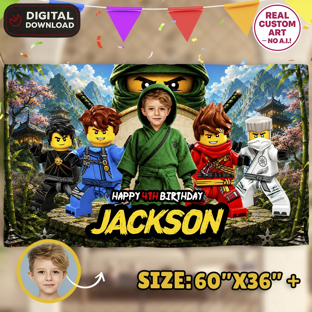 Lloyd Ninjago Birthday Banner | LEGO Ninjago Birthday Decoration 1 Lloyd Ninjago Birthday Banner | LEGO Ninjago Birthday Decoration