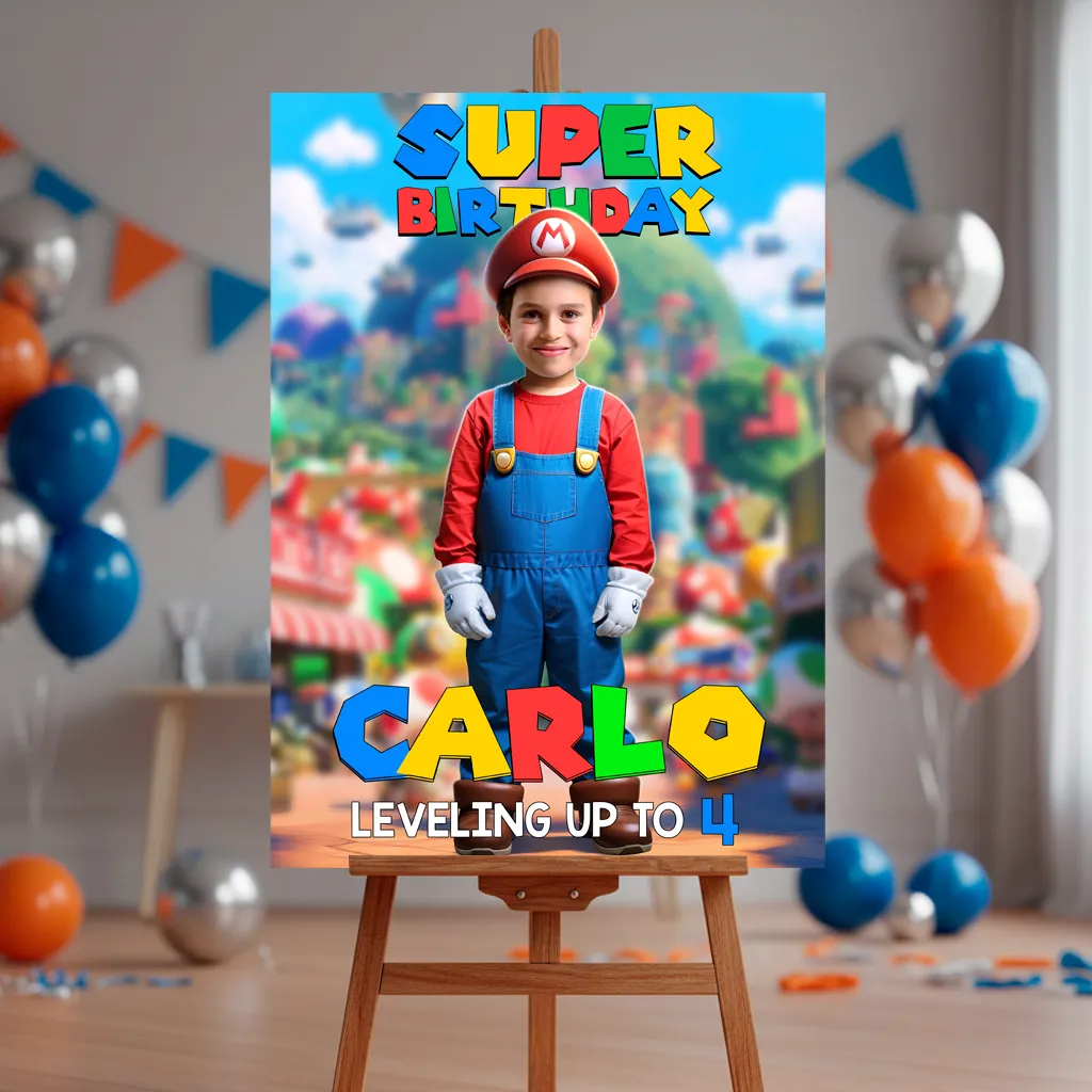 Super Mario Welcome Sign | Super Mario Party Poster 2 Super Mario Welcome Sign | Super Mario Party Poster - Image 2