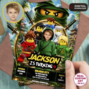 Lego Ninjago Photo Invitation | Ninjago Lloyd Birthday Invite