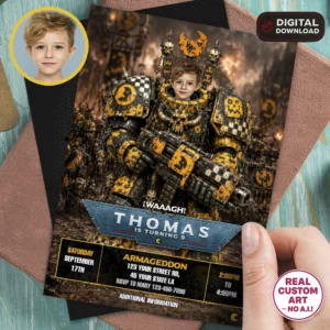 Bad Moons Ork Birthday Invitation | Warhammer 40K Photo Invite